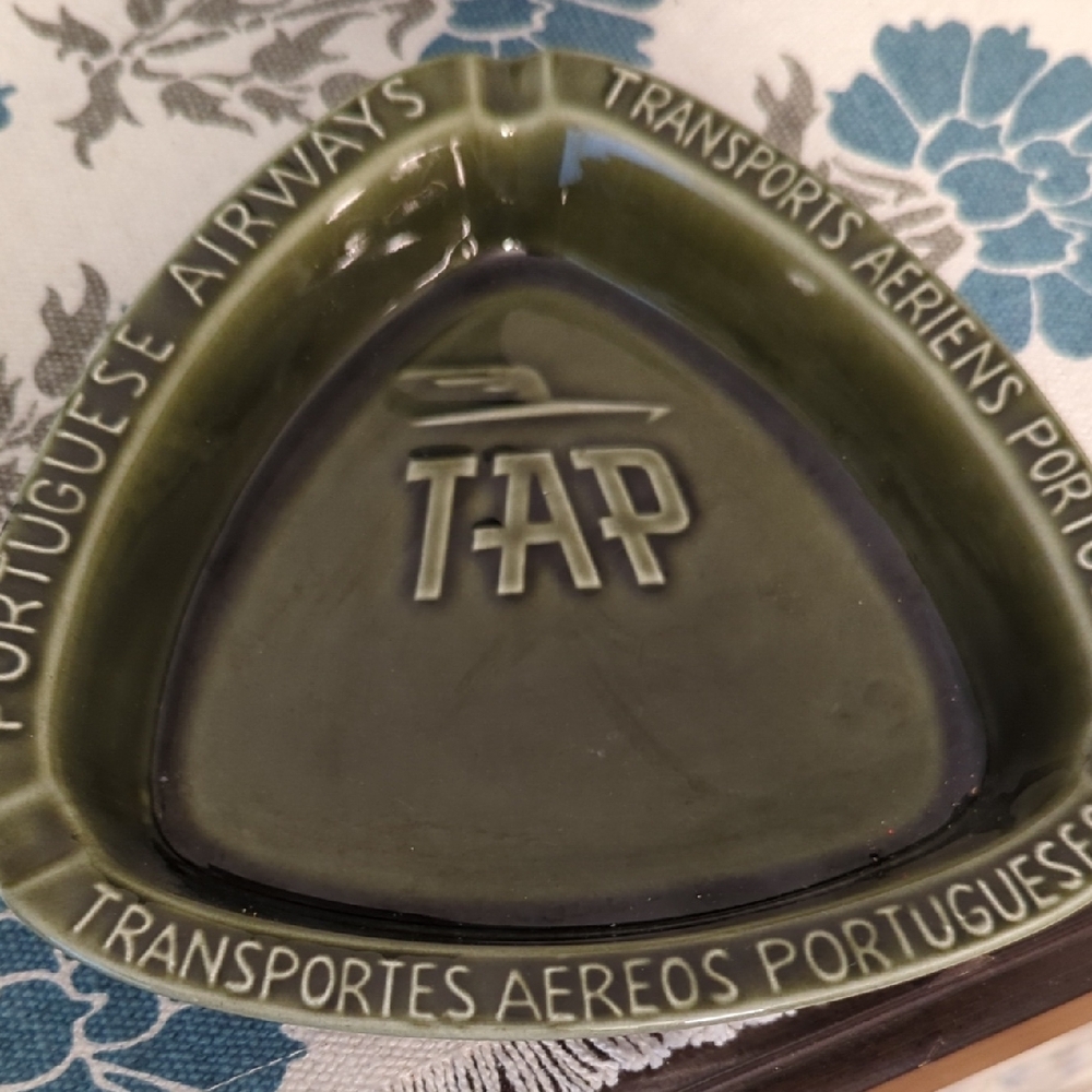 Vintage Green TAP Ceramic Ashtray